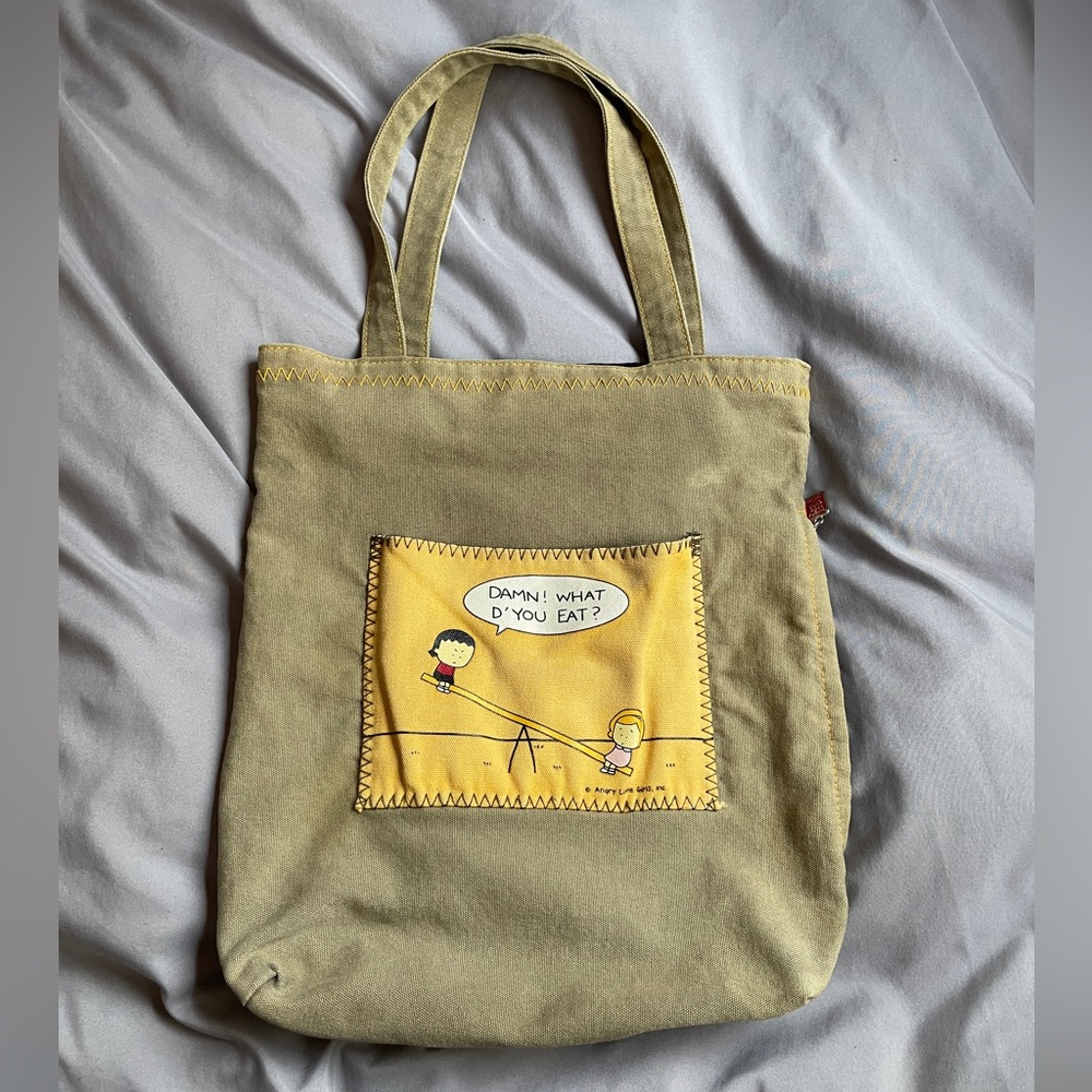Angry Little Girls By Lela Lee Tote Bag- Brown